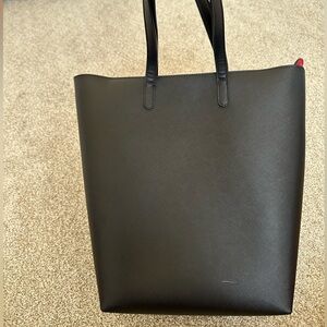Black Women's Laptop Tote Bag - Minimal Professional Carryall